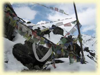 Summit chorten and prayer-flags