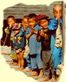 Great bunch of kids in a village near Mt. Manaslu